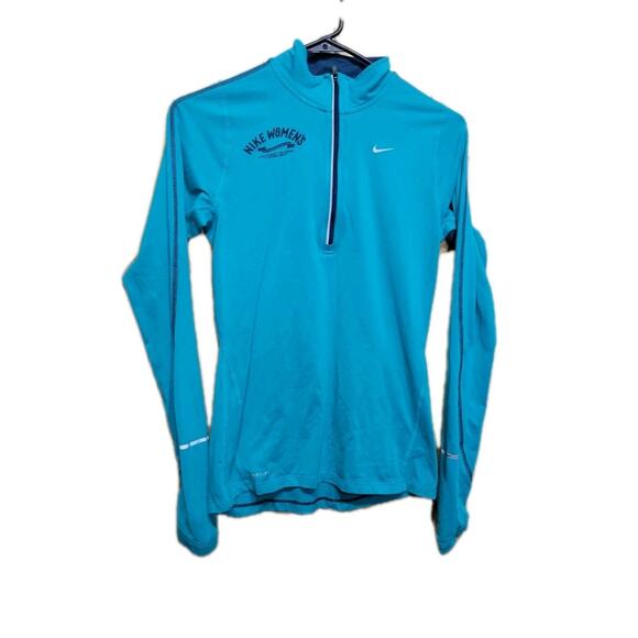 Nike Running Dri-Fit Womens Long Sleeve XSmall Turqoise WA D.C Marathon - Picture 1 of 12